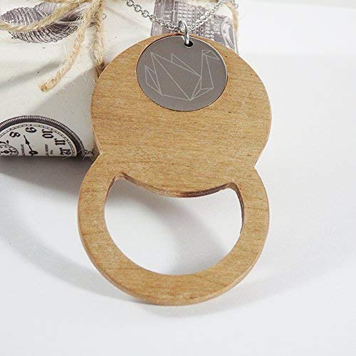 Personalized Wooden Necklace for Women - Custom Name Engraved Jewelry - Perfect Gift for Birthday, Anniversary & Valentine's Day