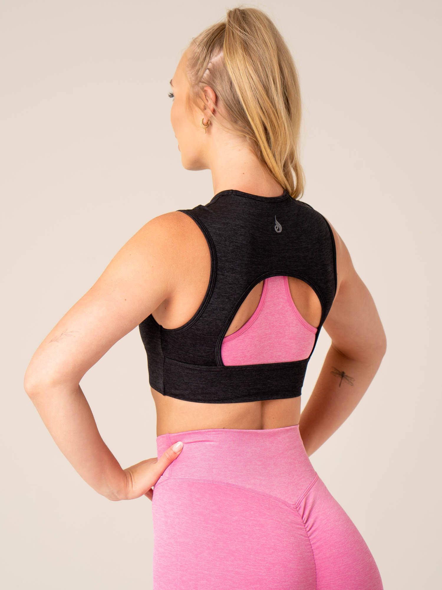 Seamless Yoga Tank Top for Women - Black Marl - Perfect for Workouts, Gym & Lounge Wear