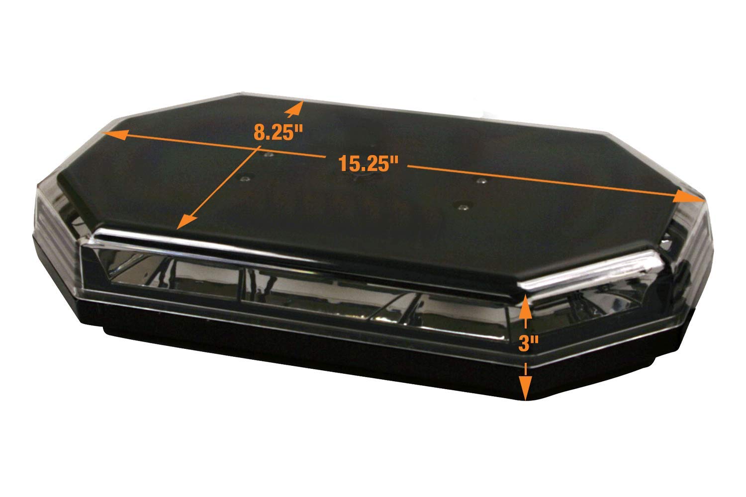 15 Inch Octagonal LED Mini Light Bar - Amber/Blue, 56 LEDs, 10 Flash Patterns | Permanent & Magnetic Mount | 3.2 Amp Emergency Vehicle Lights for Trucks, ATVs, UTVs & Emergency Vehicles - Perfect for Off-Roading, Construction Sites & Roadside Safety