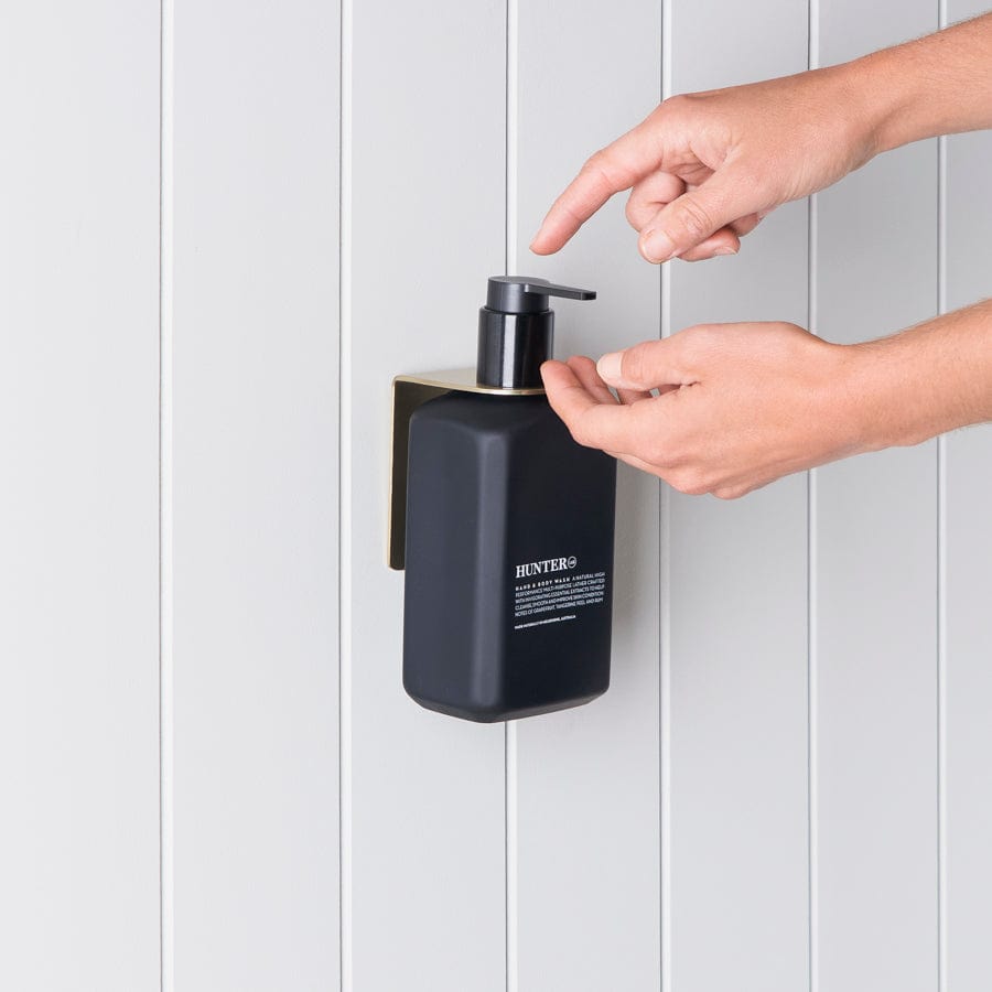 Brushed Nickel Soap Bottle Holder - Warm & Stylish Bathroom Organizer for Liquid Soap Dispensers - Perfect for Kitchen, Bathroom, and Shower Storage