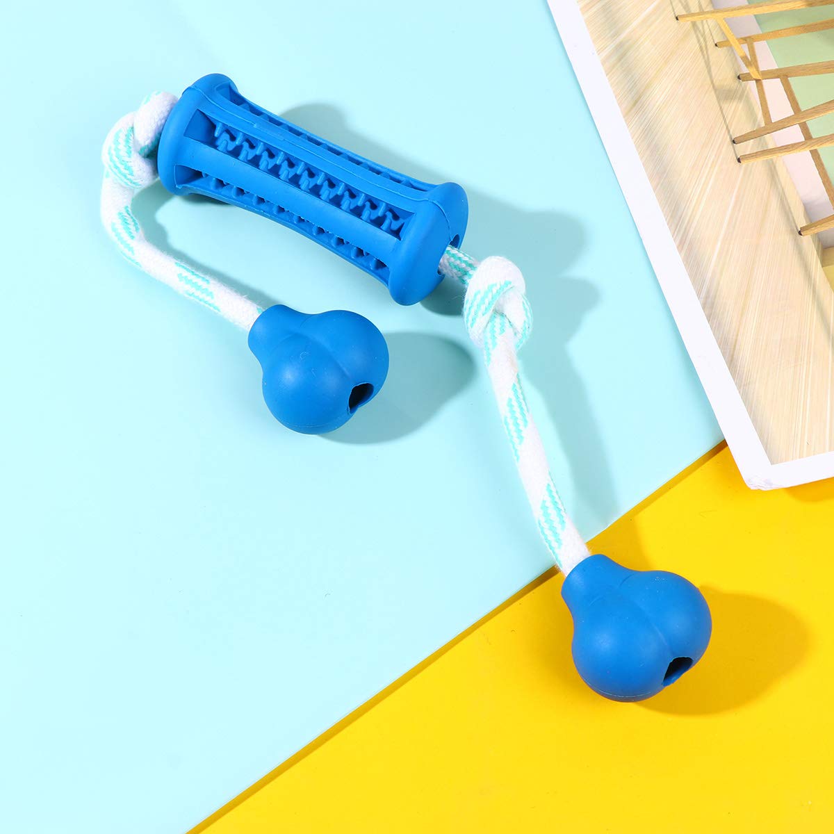 Baluue 1Pc Suction Cup Dog Chew Toy - Interactive Food Dispenser, Dental Chew Ball & Brushing Stick for Puppies - Pet Toothbrush & Snack Holder for Teeth Cleaning and Playtime Fun