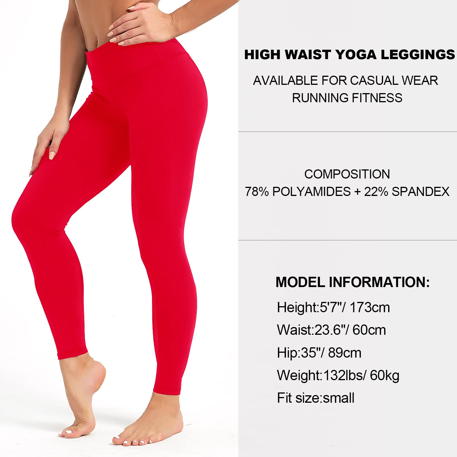 High Waisted Yoga Leggings for Women with Pockets - Tummy Control & Butt Lift Workout Leggings - Running, Gym & Lounge Pants for Active Women