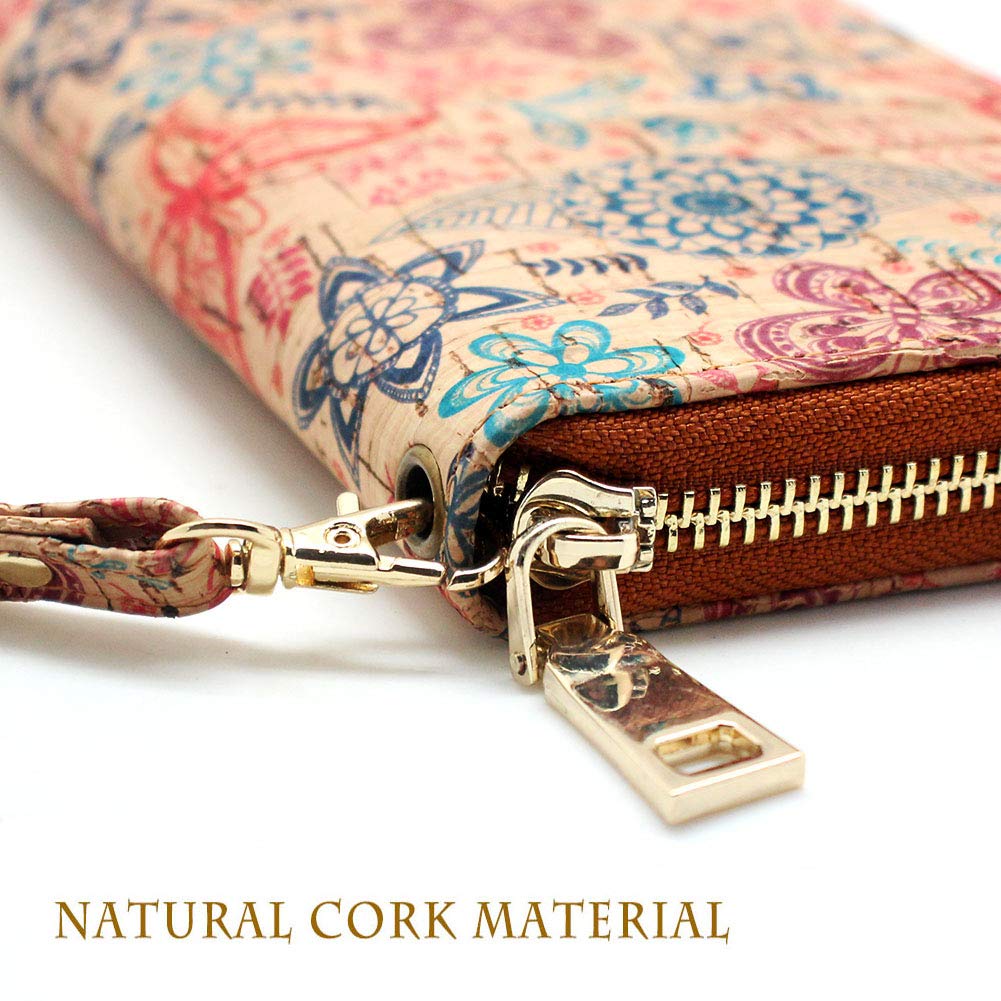Boshiho Cork Vegan Purse Wallet for Women - Eco-Friendly Smartphone Clutch with Card Holder & RFID Protection | Perfect for Travel, Work, and Everyday Use