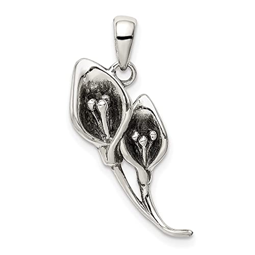 925 Sterling Silver Calla Lily Pendant Necklace for Women - Elegant Flower Jewelry Gift for Her - Perfect for Gardening Enthusiasts, Weddings & Special Occasions