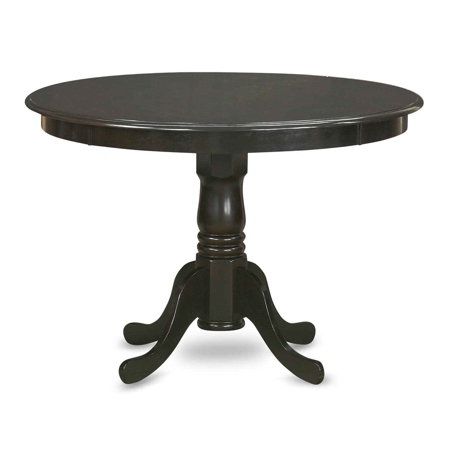 Modern 3-Piece Dining Table Set with Round Wooden Pedestal Table & 2 Faux Leather Chairs - 42x42 Inch, Cappuccino - Perfect for Small Spaces, Breakfast Nooks & Contemporary Dining Rooms