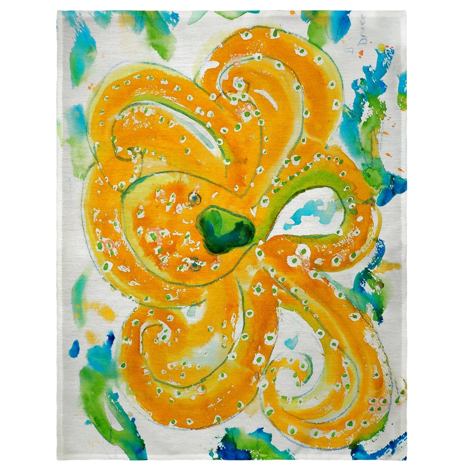 Betsy Drake Orange Jellyfish Placemats Set of 4 - Waterproof Table Mats for Dining, Kitchen, Picnic & Outdoor Use