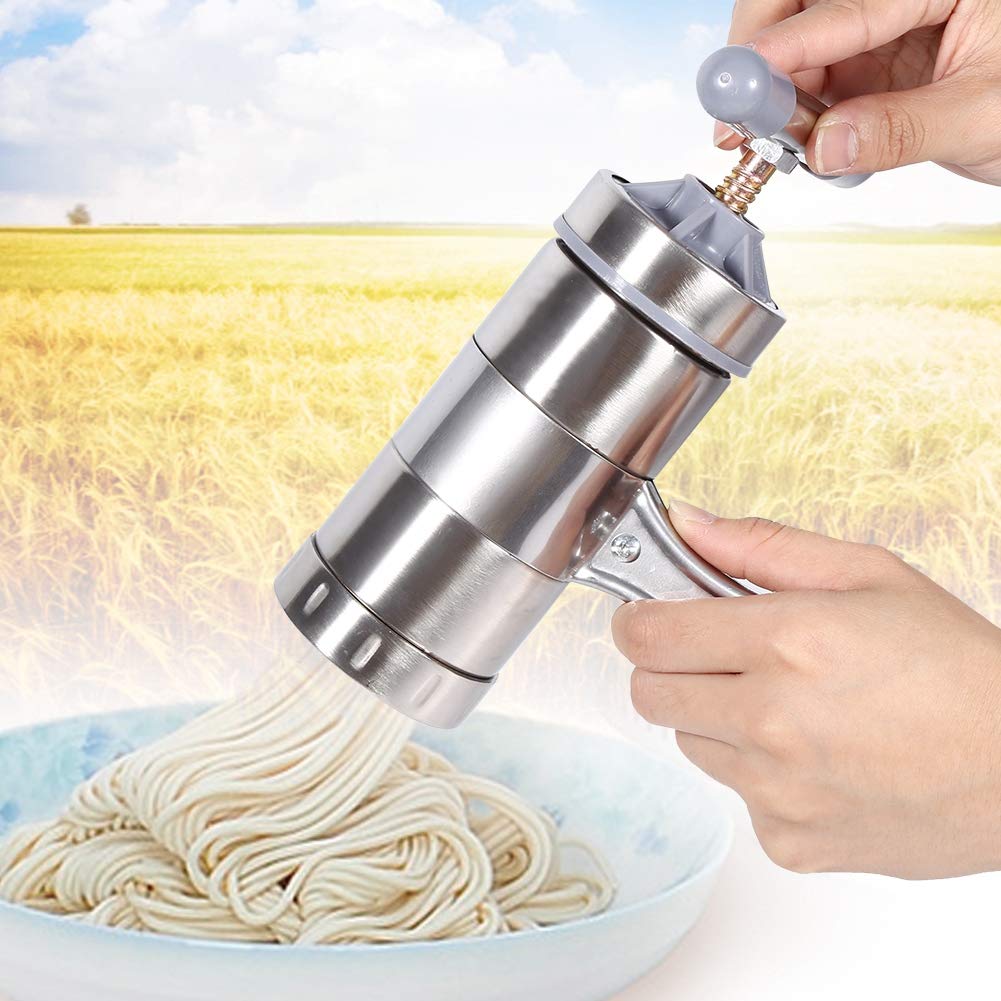 Pomya Stainless Steel Manual Pasta Maker Machine - Portable Hand Operated Noodle Press for Homemade Pasta, Dumplings & Juicing - Perfect for Home Kitchen & Restaurant Use