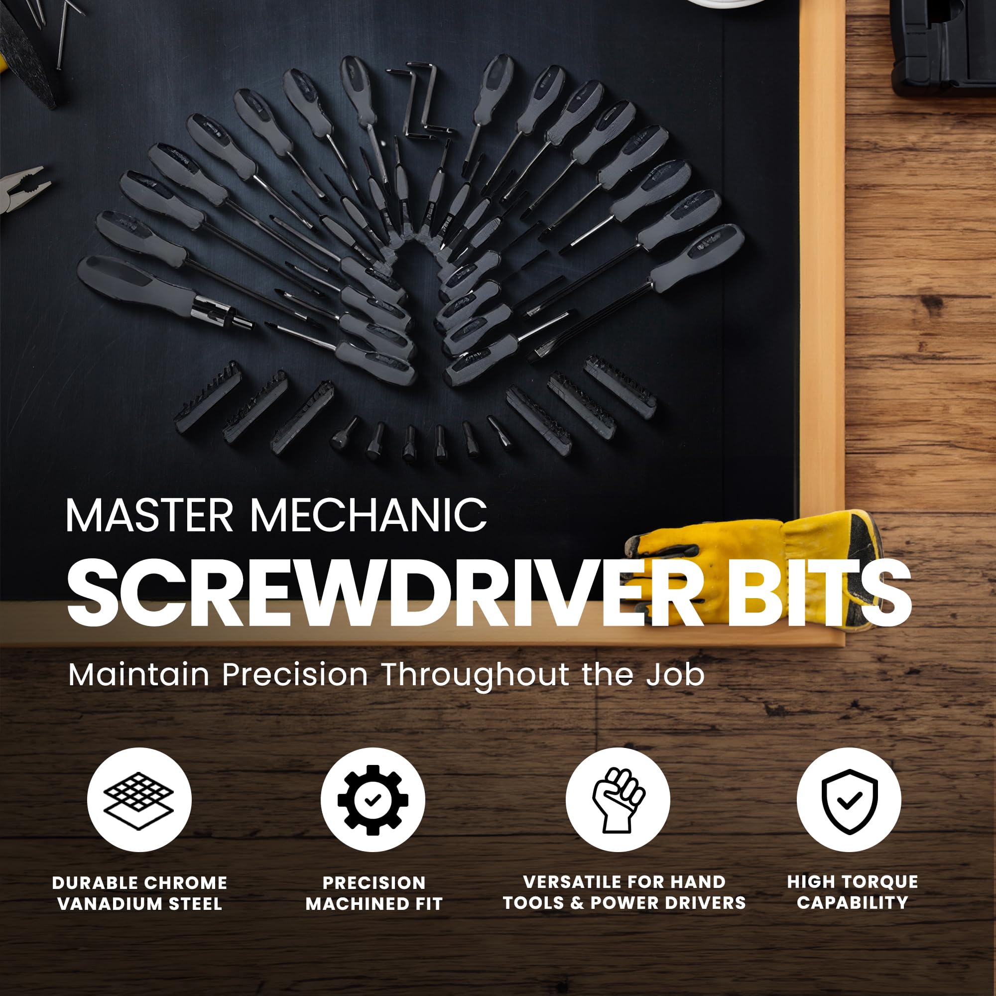 2 Pack Screwdriver Set with 100-Piece Chrome Vanadium Steel Bits - Durable Home Repair & DIY Tool Kit for Furniture Assembly, Electronics, and Automotive Maintenance