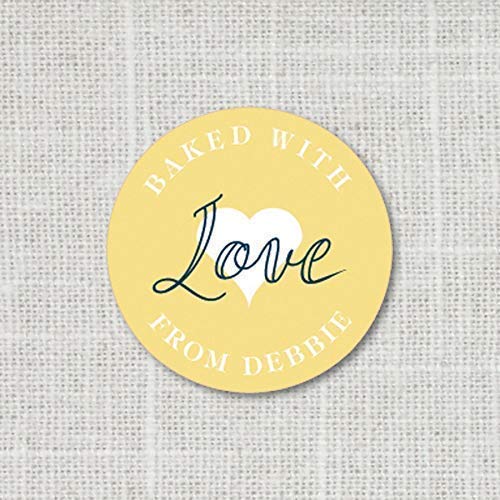 Custom Personalized Favor Stickers - Food Labels & Gift Stickers for Baking, Weddings, Parties | Baked with Love, Made with Love Stickers for DIY Crafts, Packaging & Event Favors