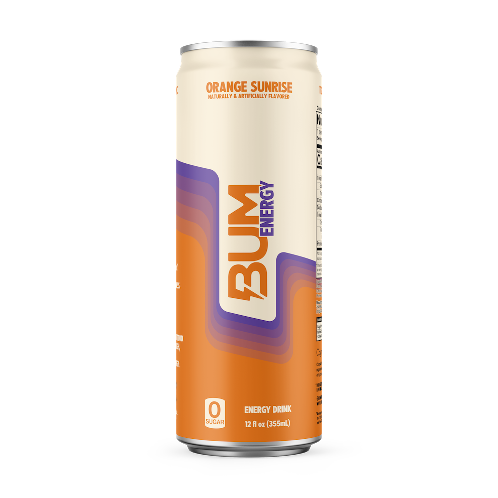 Sugar-Free Bum Energy Drinks - 12 Pack (355ml Each) | Low-Calorie Caffeine Boost for Workouts, Gaming & All-Nighters