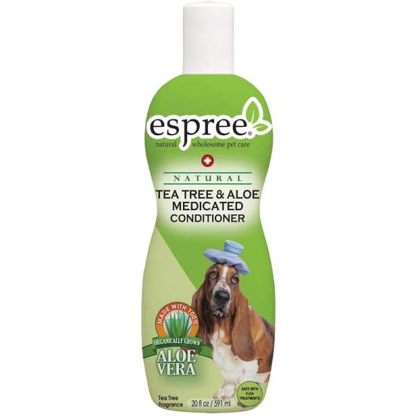 Espree Tea Tree & Aloe Medicated Dog Conditioner 20oz - Soothes Itchy Skin & Promotes Healthy Coat for Dogs with Allergies - Perfect for Bathing & Grooming Pets at Home