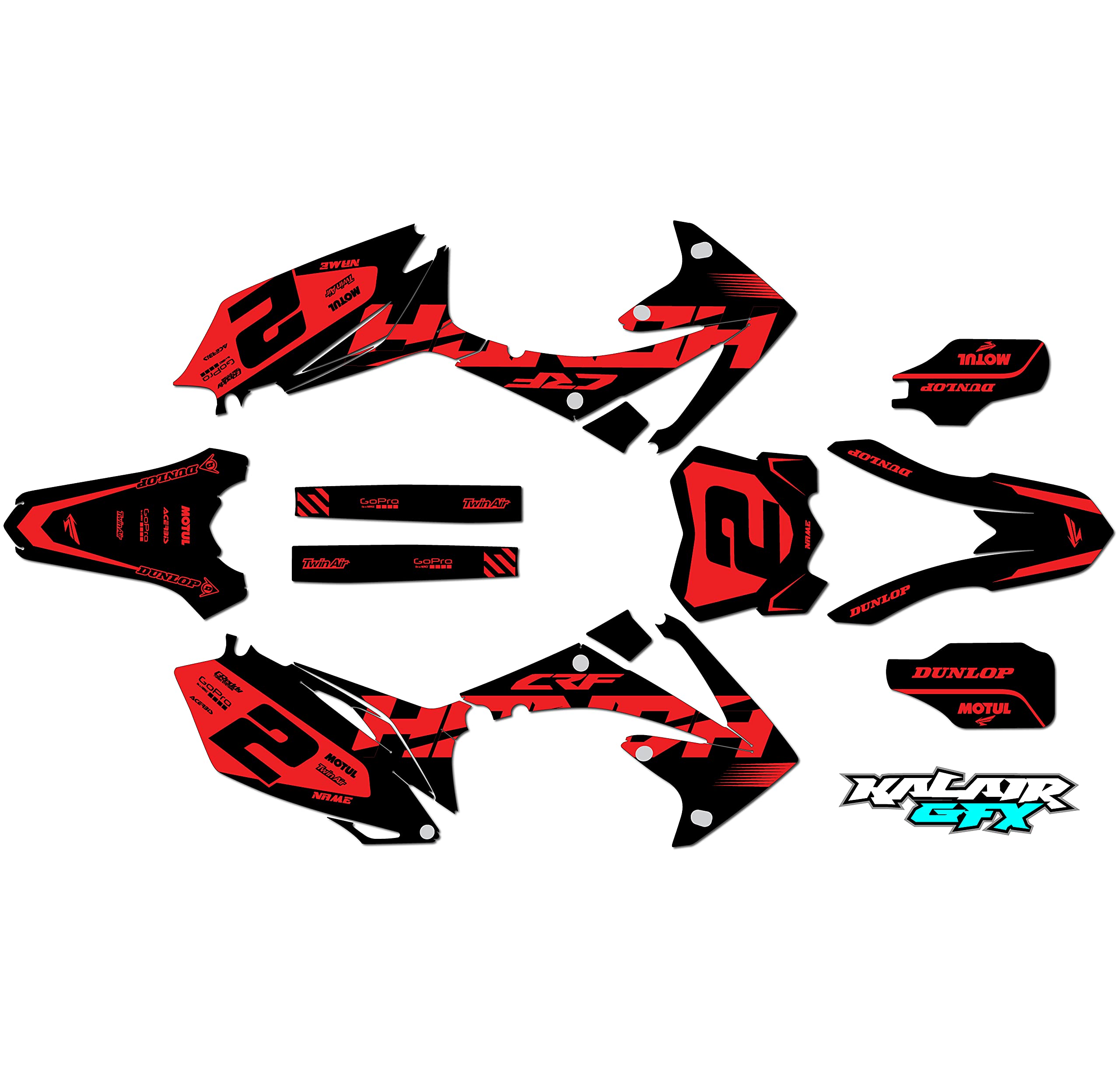 Honda CRF250R (2010-2013) Flight Series Black 16 Mil Dirt Bike Graphics Kit - High Quality Motorcycle Stickers & Racing Decals for Motocross Accessories - Perfect for Dirt Pit Bikes, Off-Road Racing & Custom Bike Styling