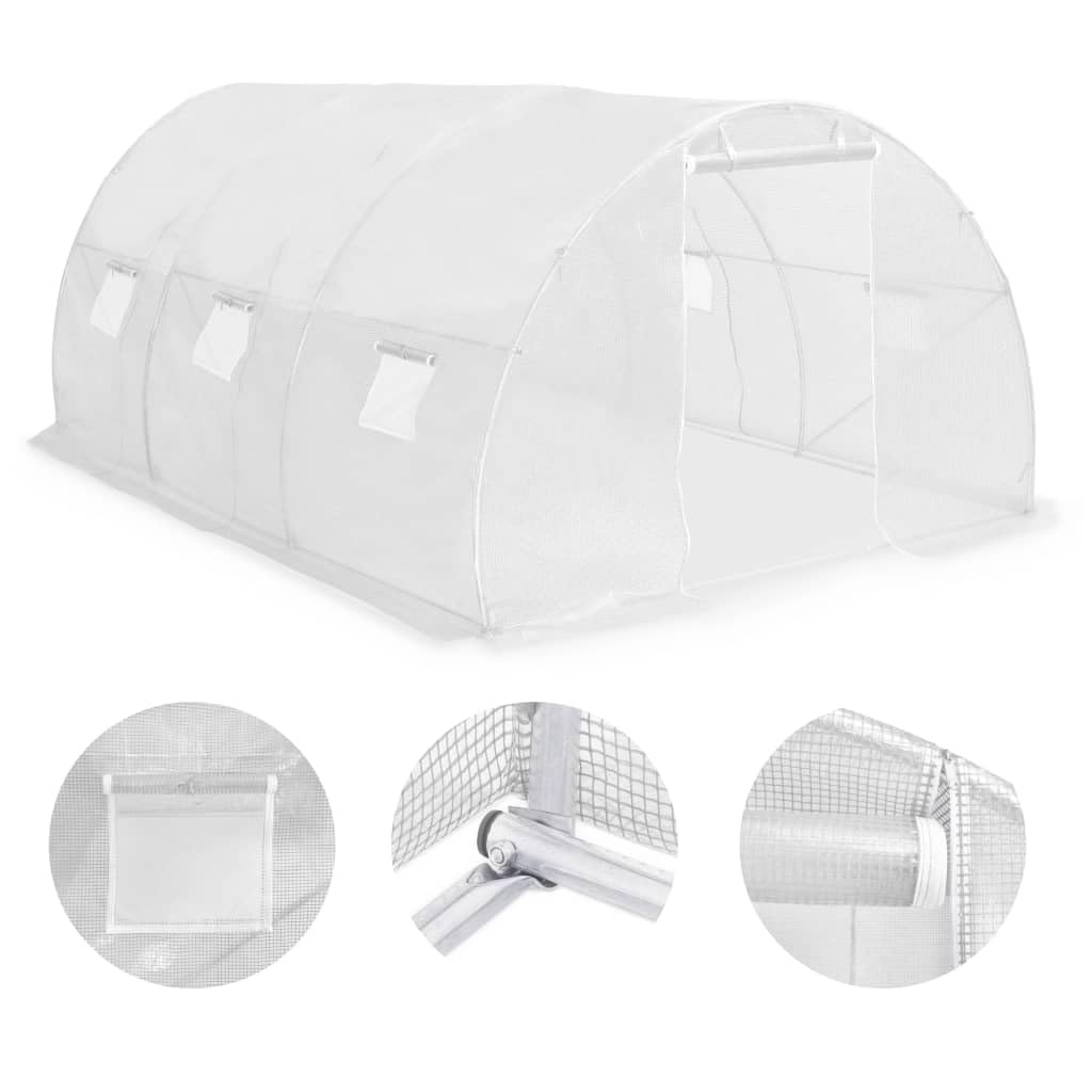 vidaXL 145.3 ft² Greenhouse with Steel Foundation - Cold Frame Plant Tent for Tomato Growth, Garden Warm House, Outdoor Yard Structure | Perfect for Backyard Gardening, Plant Cultivation & Seasonal Protection