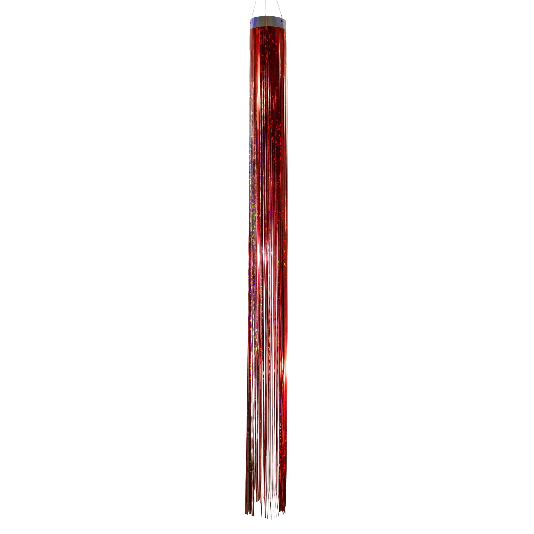 In the Breeze 9051 Red Holographic Mylar Windsock - Durable Outdoor Decoration for Garden, Patio, Boat Dock & Pool Party Decorations