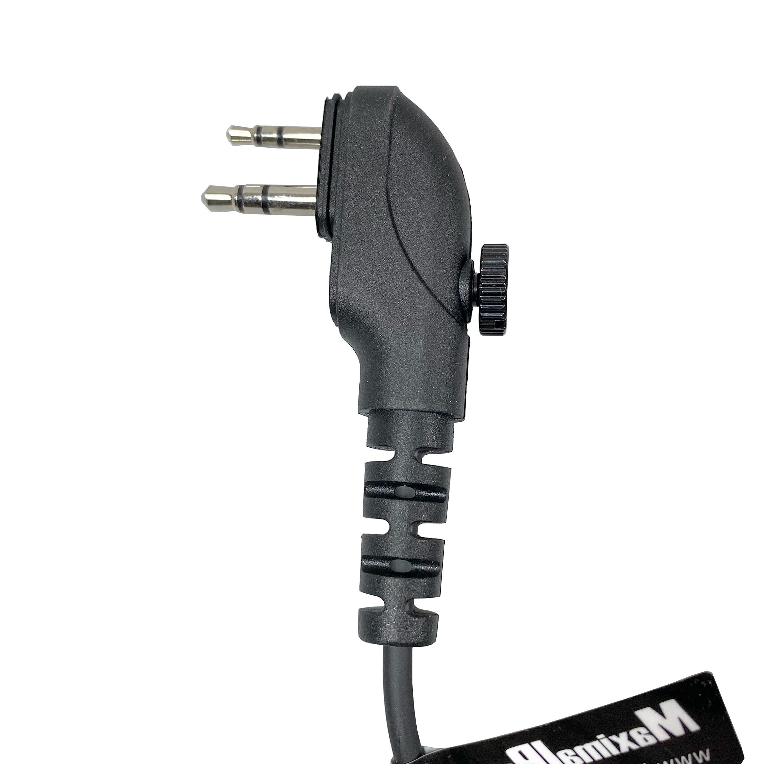 HYTERA HYT Clear Coil Tube Earbud Headset with PTT Mic - 2-Pin 1 Wire Communication Headset (2 Pack) for Two-Way Radio, Security, and Construction Work