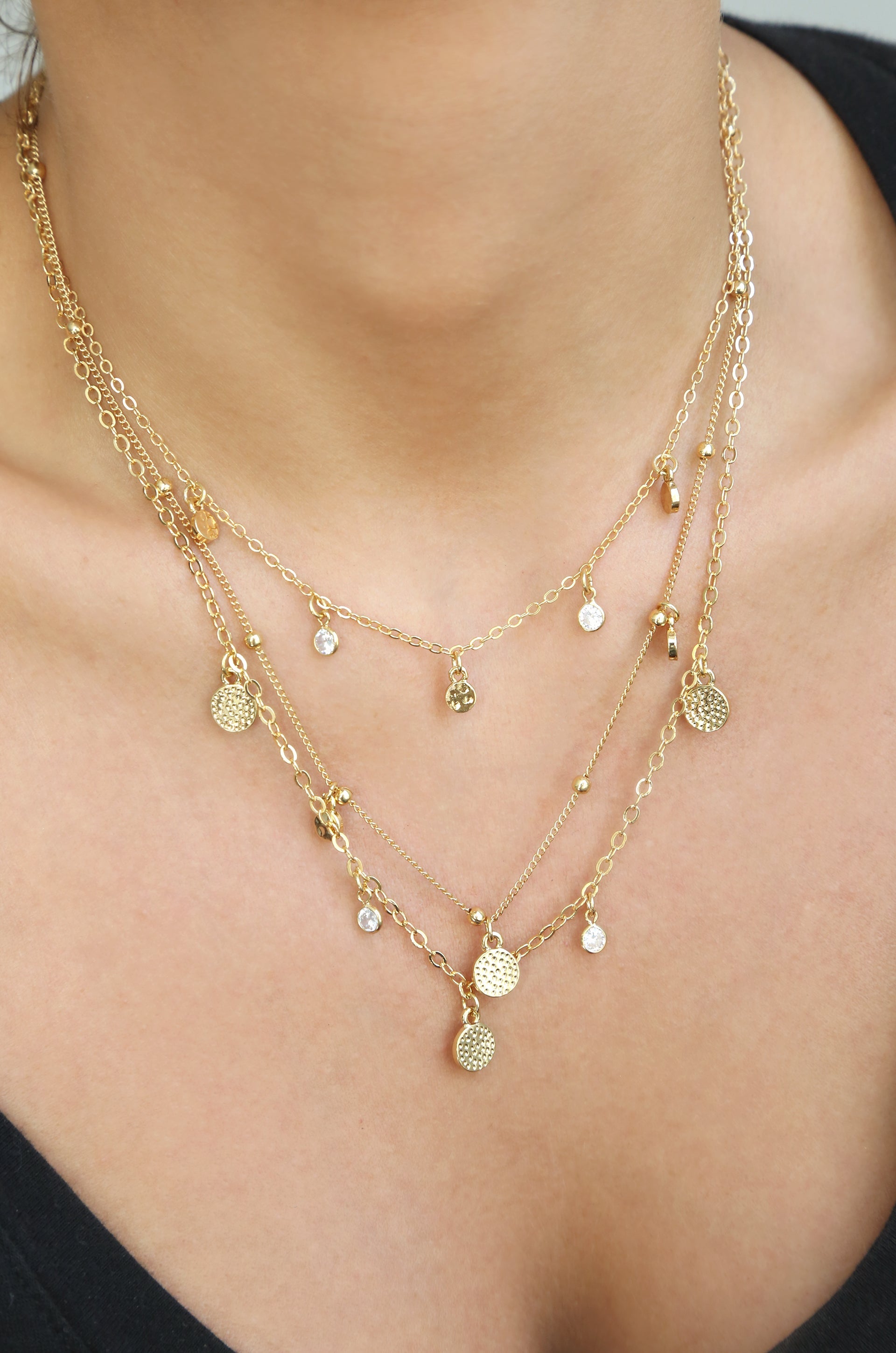 Elegant Crystal Triple Layer Necklace for Women - Perfect for Weddings, Parties & Special Occasions