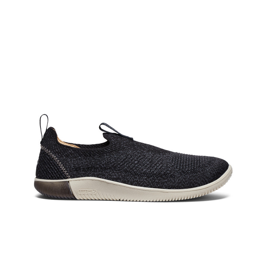 KNX Men's Slip-On Knit Sneakers - Black & Magnet Color | Comfortable Casual Shoes for Walking, Travel & Everyday Wear