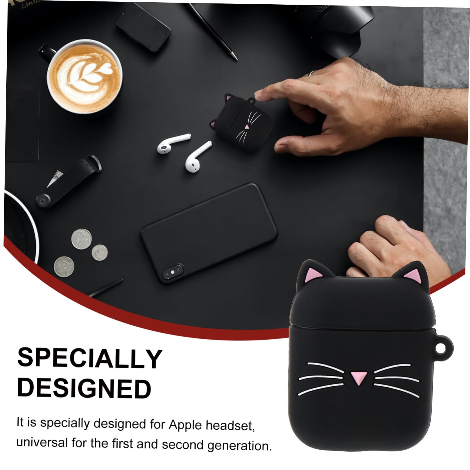 Gadpiparty 2 Pack Silicone Earphone Case - Protective Cover with Belt Hook for Wireless Earbuds, Headphones Organizer - Perfect for Travel, Gym, and Daily Use