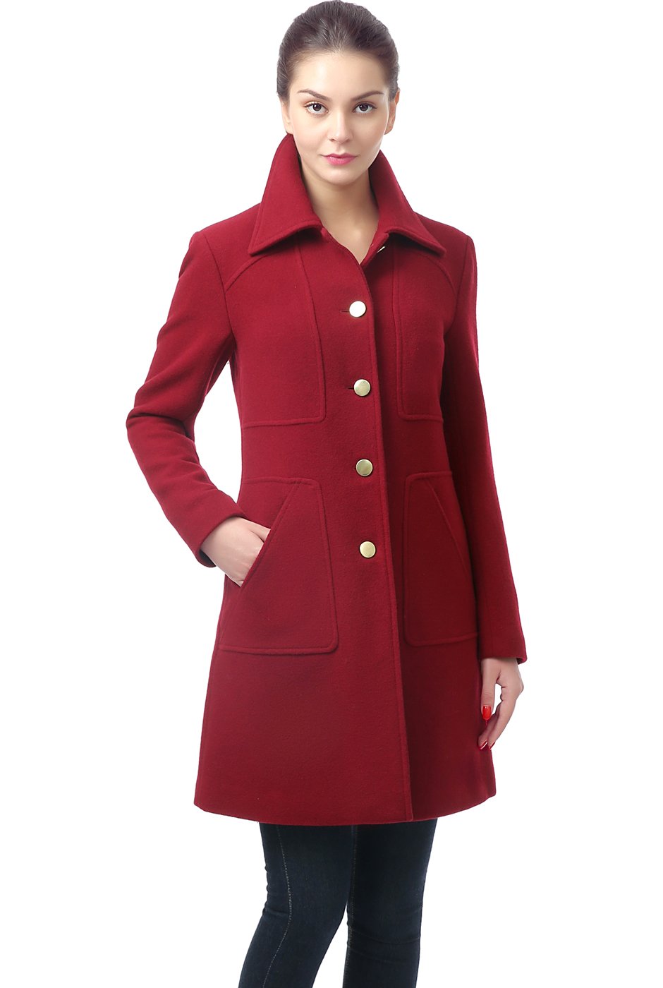 BGSD Women's Elizabeth Wool Blend Walking Coat - Plus Size & Petite Available | Warm Winter Outerwear for Walking, Travel & Everyday Wear