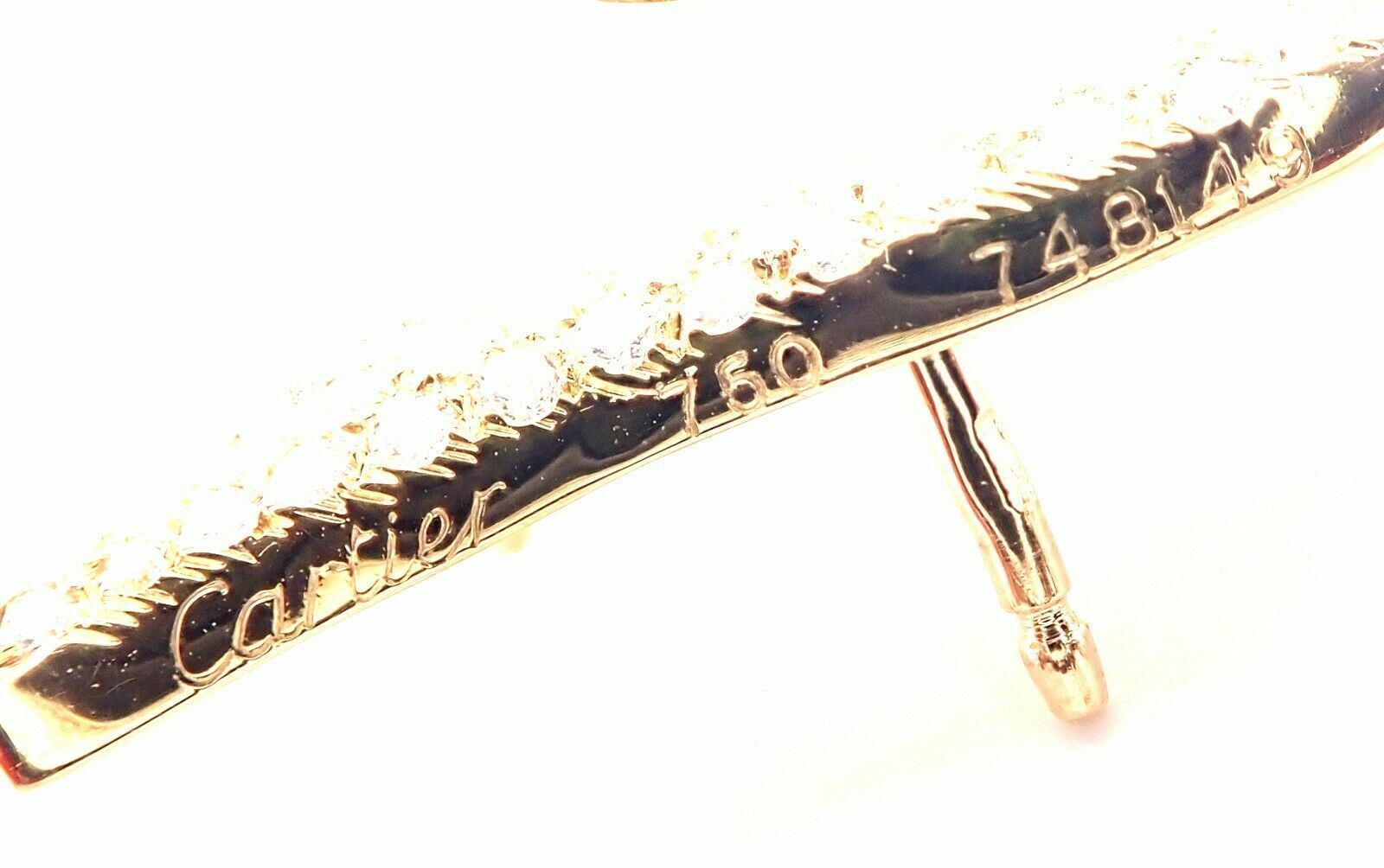 Authentic Cartier Panther Panthere 18K Yellow Gold Diamond Tie Lapel Brooch Pin - Luxury Jewelry Gift for Women, Perfect for Weddings & Formal Events