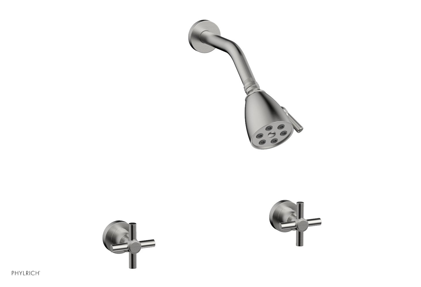 Premium Two Handle Shower Faucet Set with Tubular Cross Handles - D3134 Model for Bathroom & Shower Renovation | Durable Brass Construction, Easy Installation, Modern Water Control Design