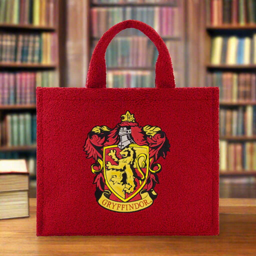 Harry Potter Gryffindor Crest Tote Bag with Trolley Strap - Stylish Hogwarts House Themed Shopping Bag for Fans, Travel & Grocery Shopping