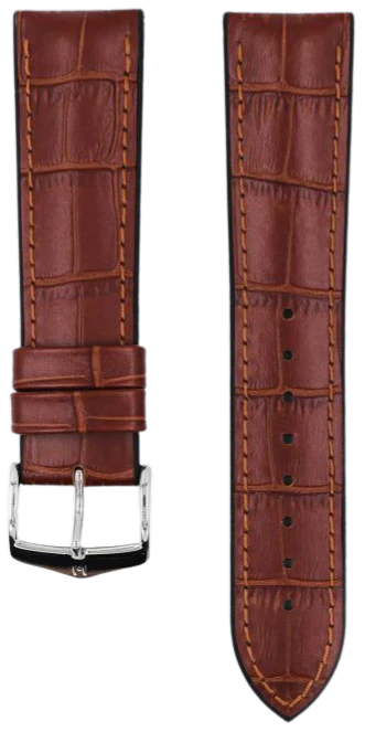 Hirsch Paul Genuine Leather Watch Strap 24mm Golden Brown - Classic Replacement Band for Men's Watches, Perfect for Dress, Business & Casual Wear