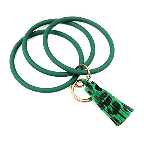 Triple Bangle & Tassel - Green