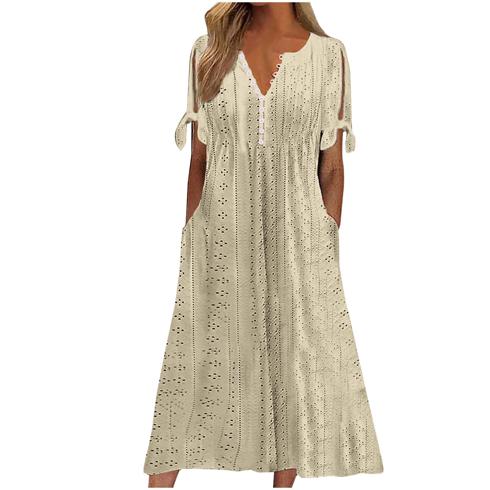 **Icepcy Women's Beach Dresses 2024 - Short Sleeve Maxi Summer Dresses for Vacation, Swim Cover Up, Boho Chic Long Dresses for Poolside, Resort Wear & Tropical Getaways**