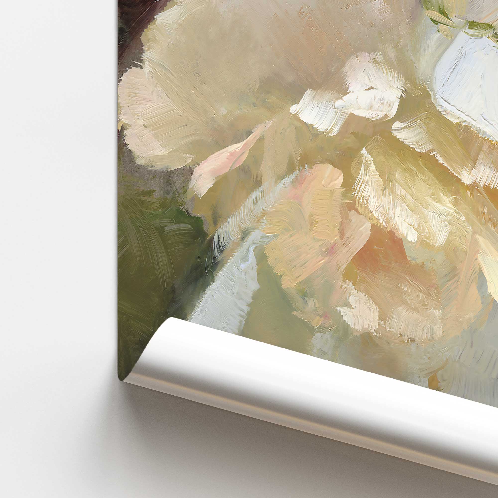 Elegant White Peony Flower Art Prints - Set of 2, Framed Wall Decor for Living Room, Bedroom & Office - Perfect for Home Decor & Wedding Gifts
