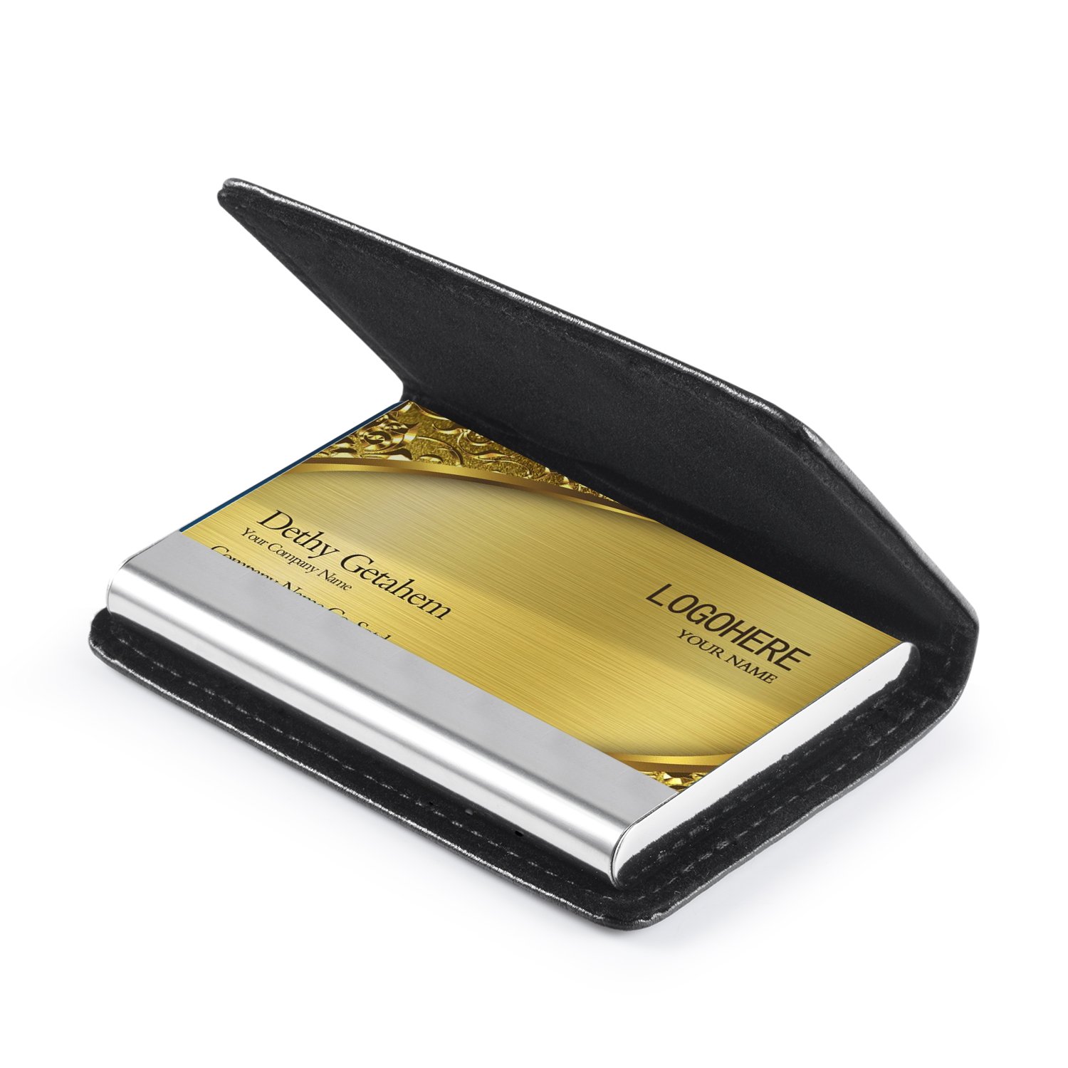 Premium PU Leather Business Card Holder - 2-Sided Magnetic Wallet Case for Men & Women | Ultra Slim & Thin Design | Perfect for Networking Events, Office Meetings & Professional Gatherings