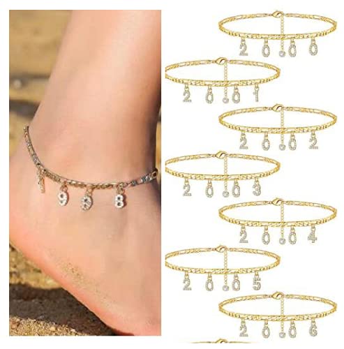 Personalized Birth Year Number Ankle Bracelet for Women - Adjustable Chain Anklet Foot Jewelry for Beach, Summer & Casual Wear - Cute & Stylish Gift Idea