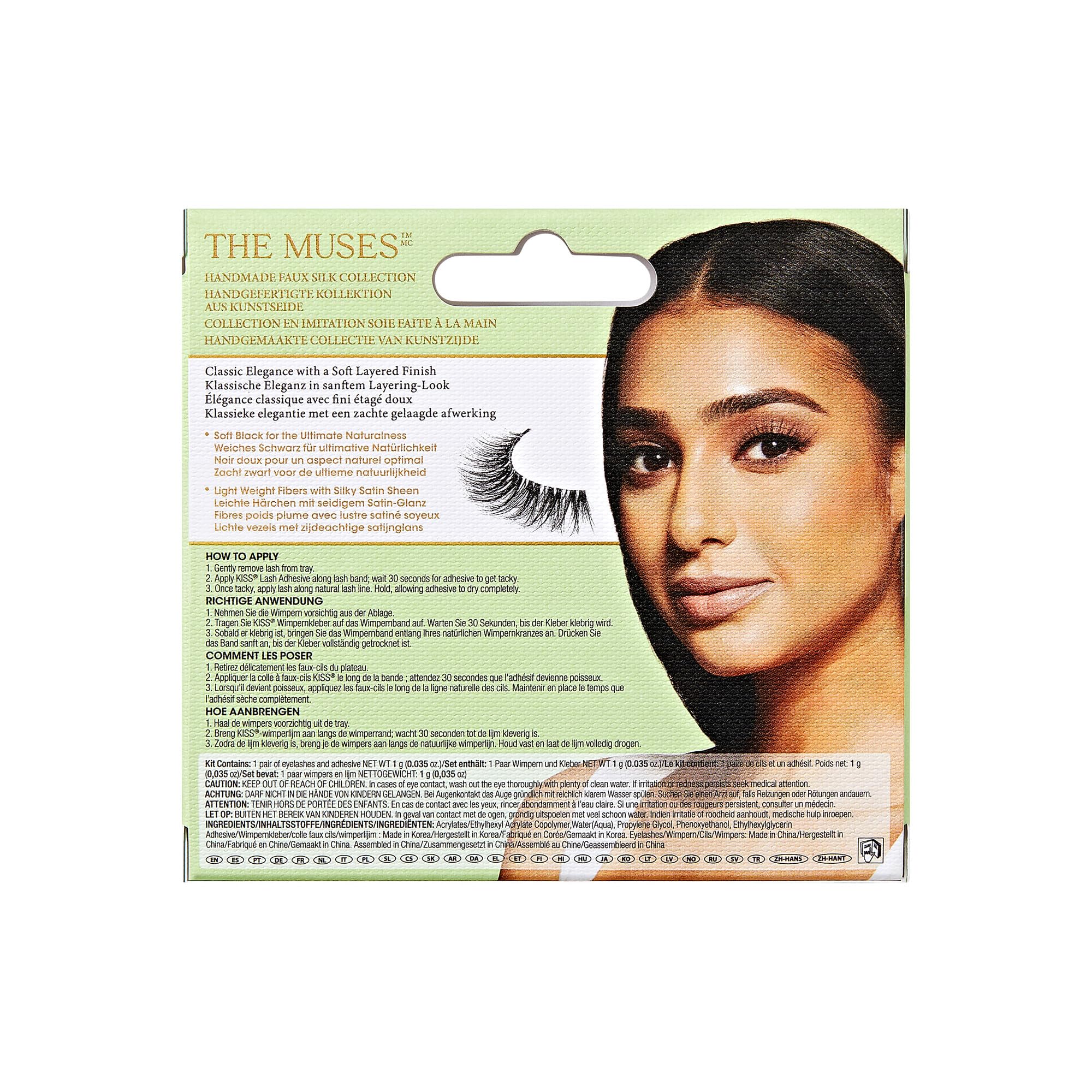 KISS Lash Couture Muses Collection False Eyelashes - Style 01, Natural Look, Reusable, Cruelty-Free Lashes for Everyday Wear & Special Occasions