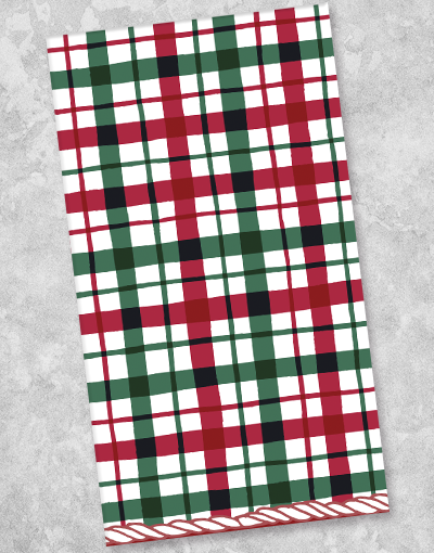 Christmas Plaid Guest Towel Napkins - Set of 36, Soft & Absorbent Holiday Dinner Napkins for Parties, Festive Table Decor, Xmas Entertaining & Family Gatherings