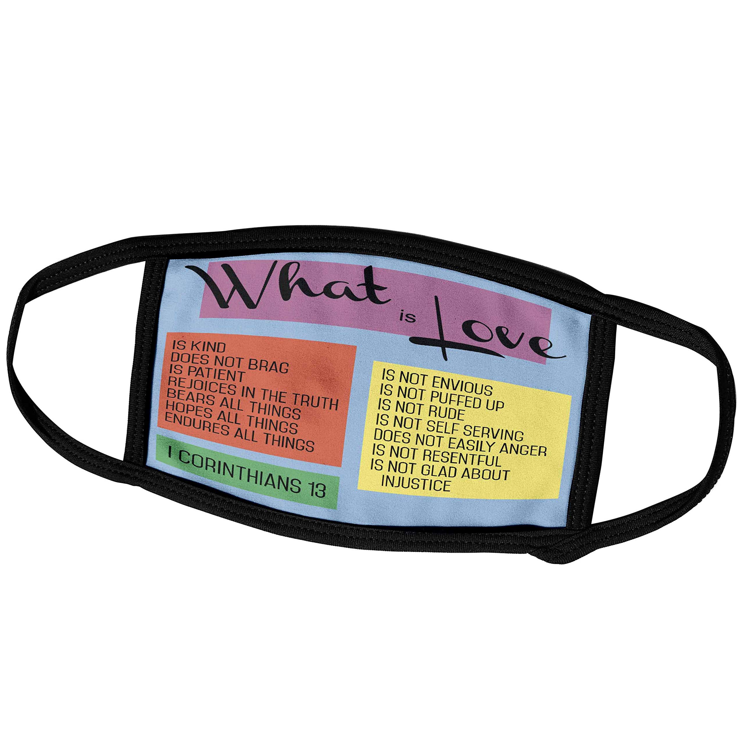 3D Rose Love Scripture Face Mask - 1 Corinthians 13 - for Church & Daily Wear