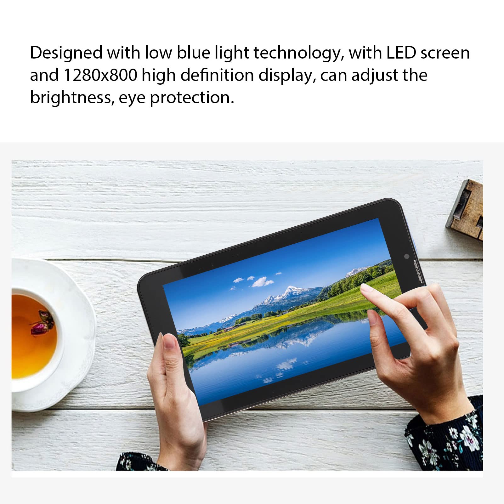 7 Inch Android Tablet PC - 1280x800 IPS HD Display, Octa Core Processor, 2GB RAM 32GB ROM, 3500mAh Battery, 5G WiFi Dual Band, Dual Camera - Perfect for Online Learning, Gaming & Entertainment (Green)