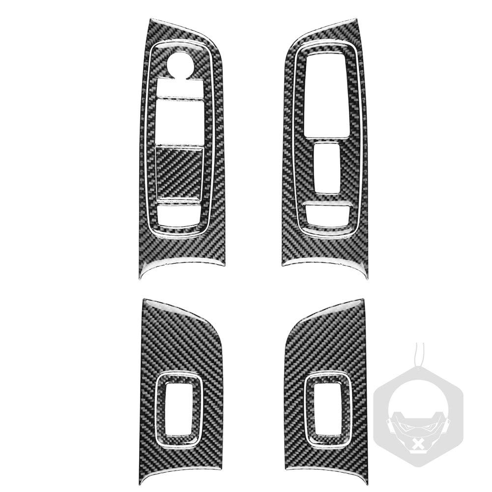 9PCS Carbon Fiber Car Window Lift Switch Frame Cover Panel Trim Sticker for Dodge Charger LD 7th SE SXTSRT8 2011-2014 - Decorative Auto Interior Accessories for Enhanced Style & Protection - Perfect for Car Enthusiasts & Customization Projects
