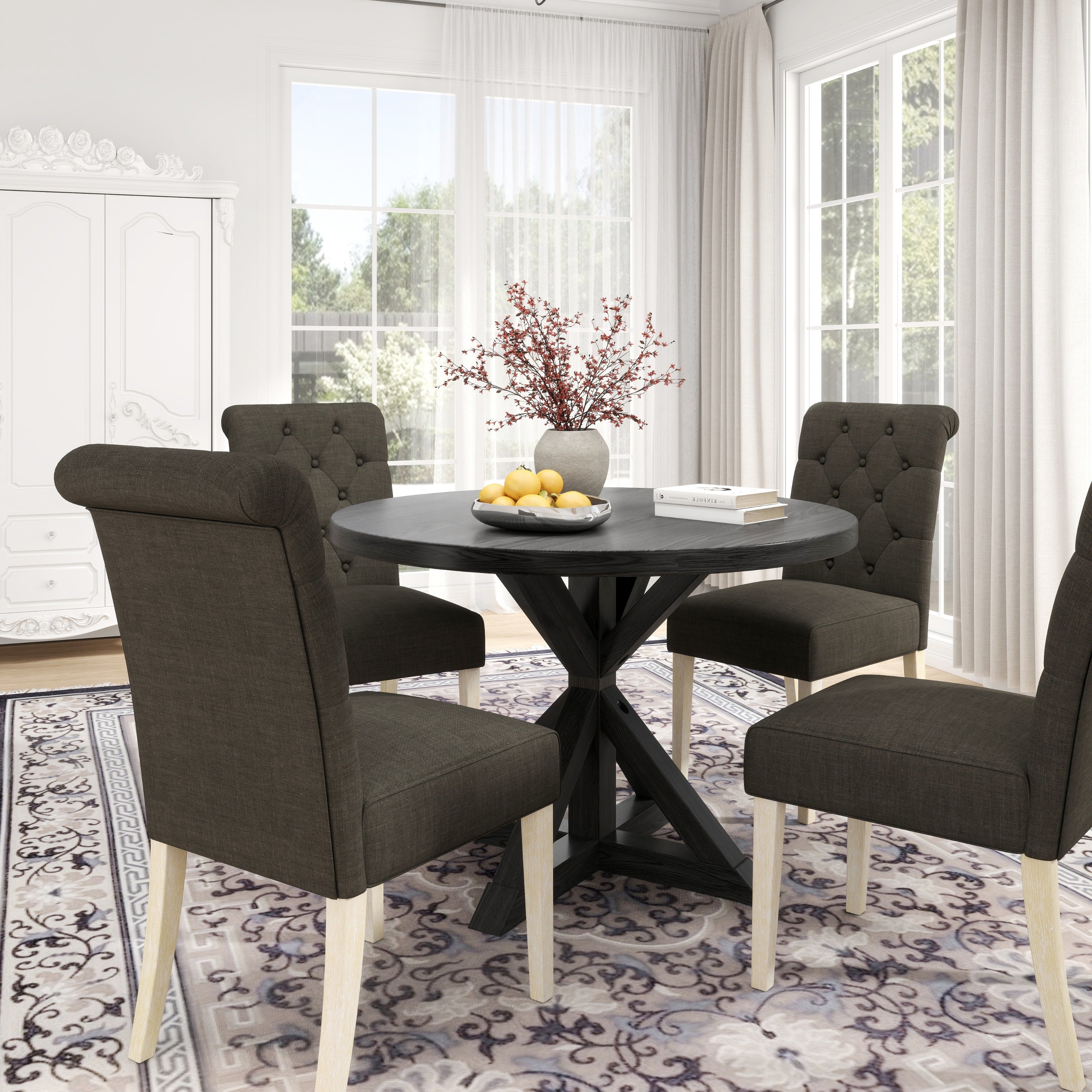 Roundhill Furniture Banff 5-Piece Dining Set - 42