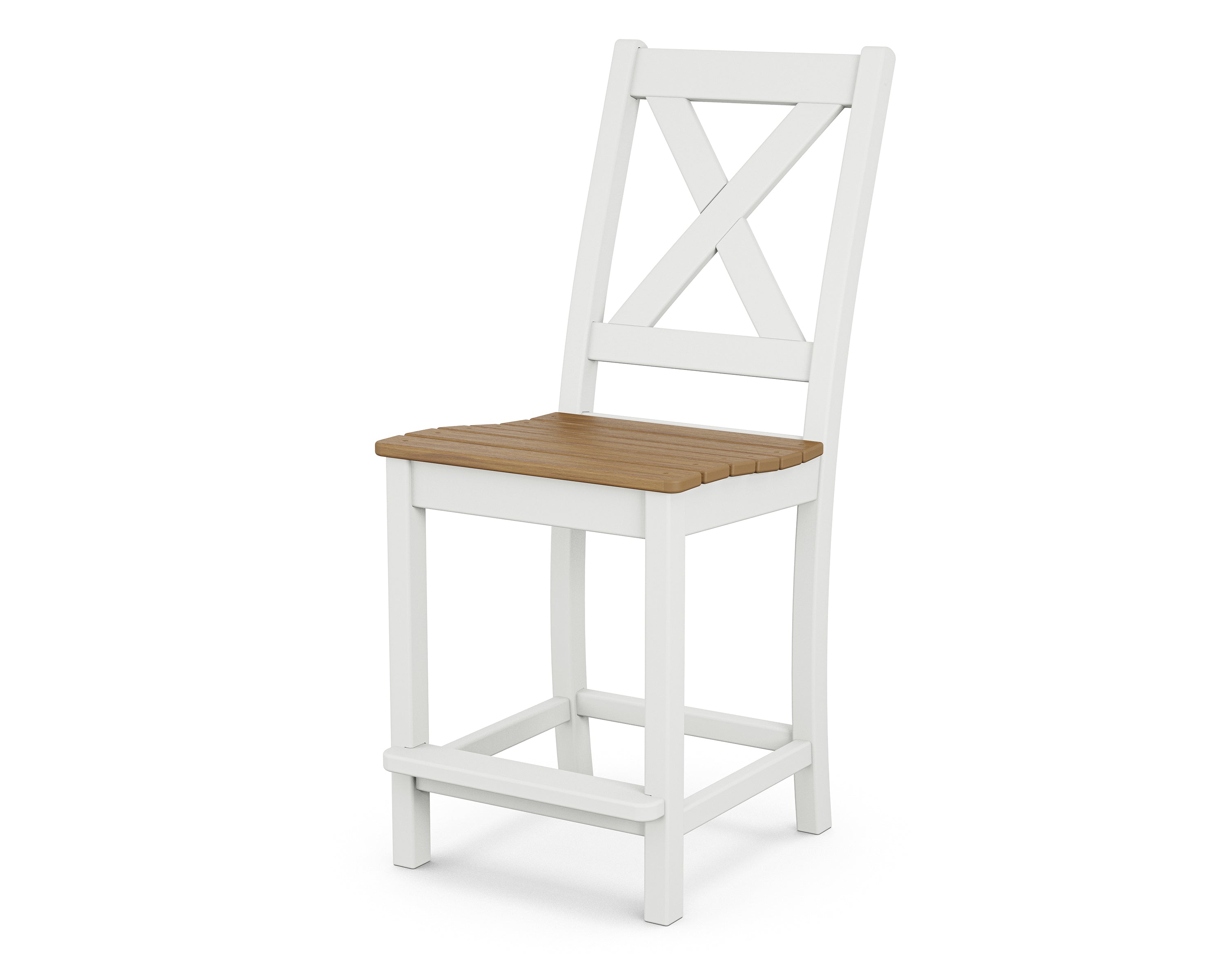 POLYWOOD Braxton Counter Height Bar Stool - Outdoor & Indoor Durable Plastic Adirondack Chair for Patio, Deck, Poolside, and Kitchen Counter Use