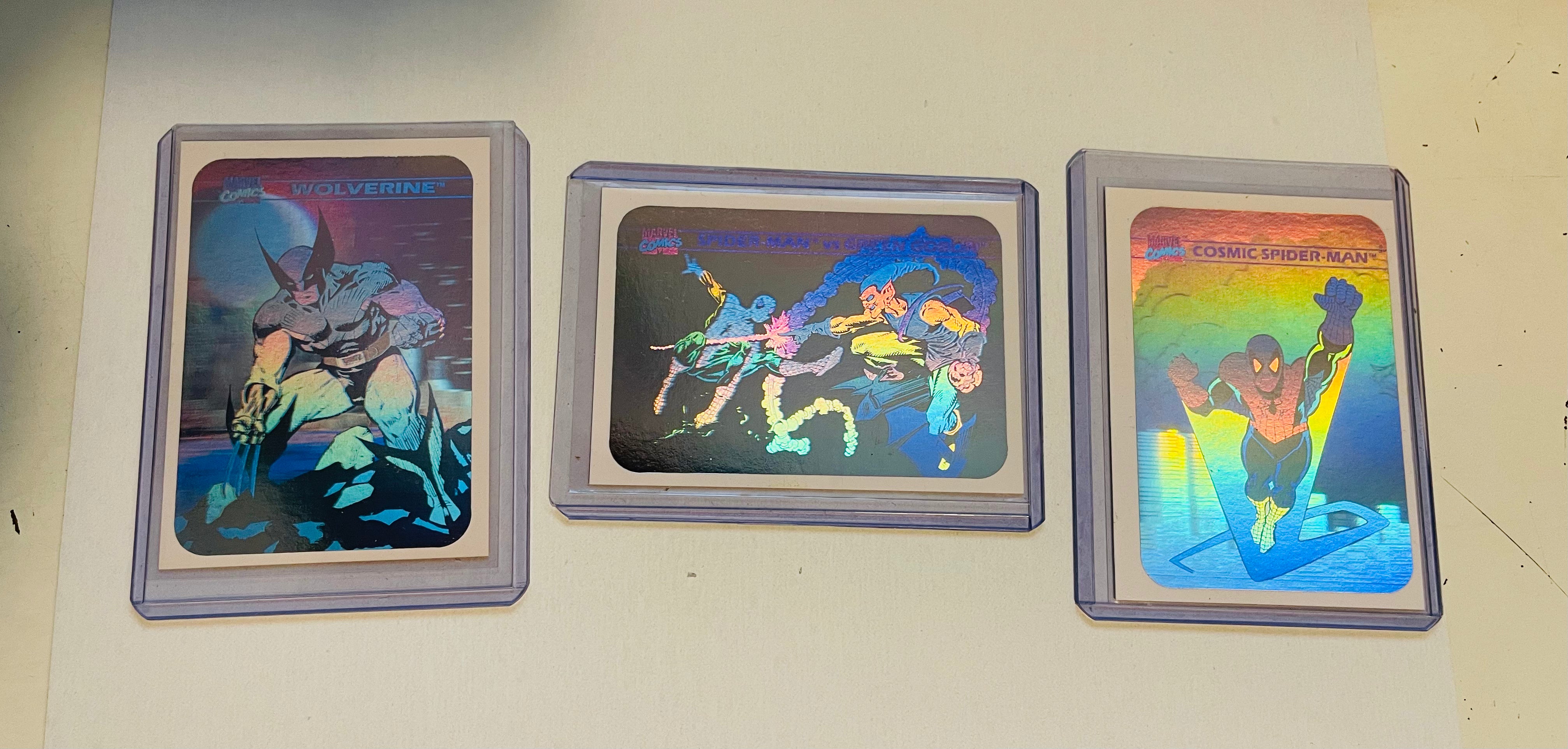 Marvel Universe Series 1 Skybox 3 Hologram Insert Cards Lot - 1990 Collectible Trading Cards for Marvel Fans & Comic Book Collectors - Perfect for Display, Trading, and Investment