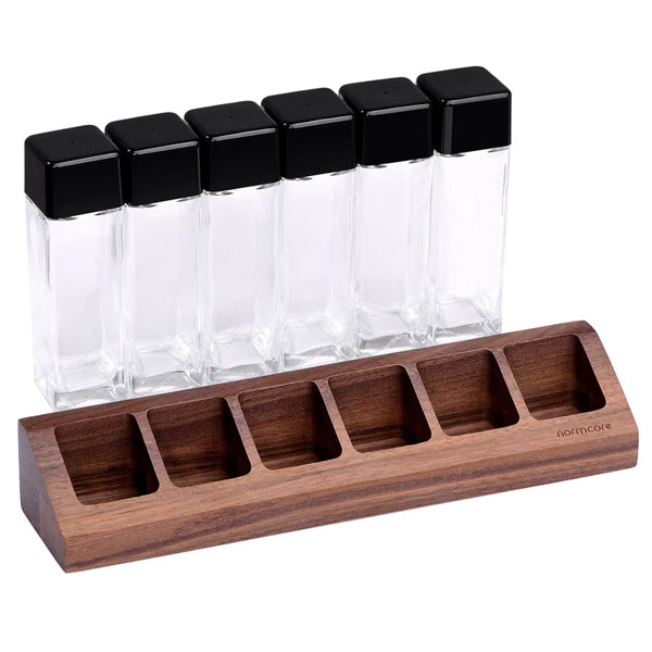 Normcore Bean Cellars Wooden Stand - Premium Coffee Bean Storage & Display Organizer for Kitchen Countertop | Perfect for Coffee Enthusiasts & Home Baristas