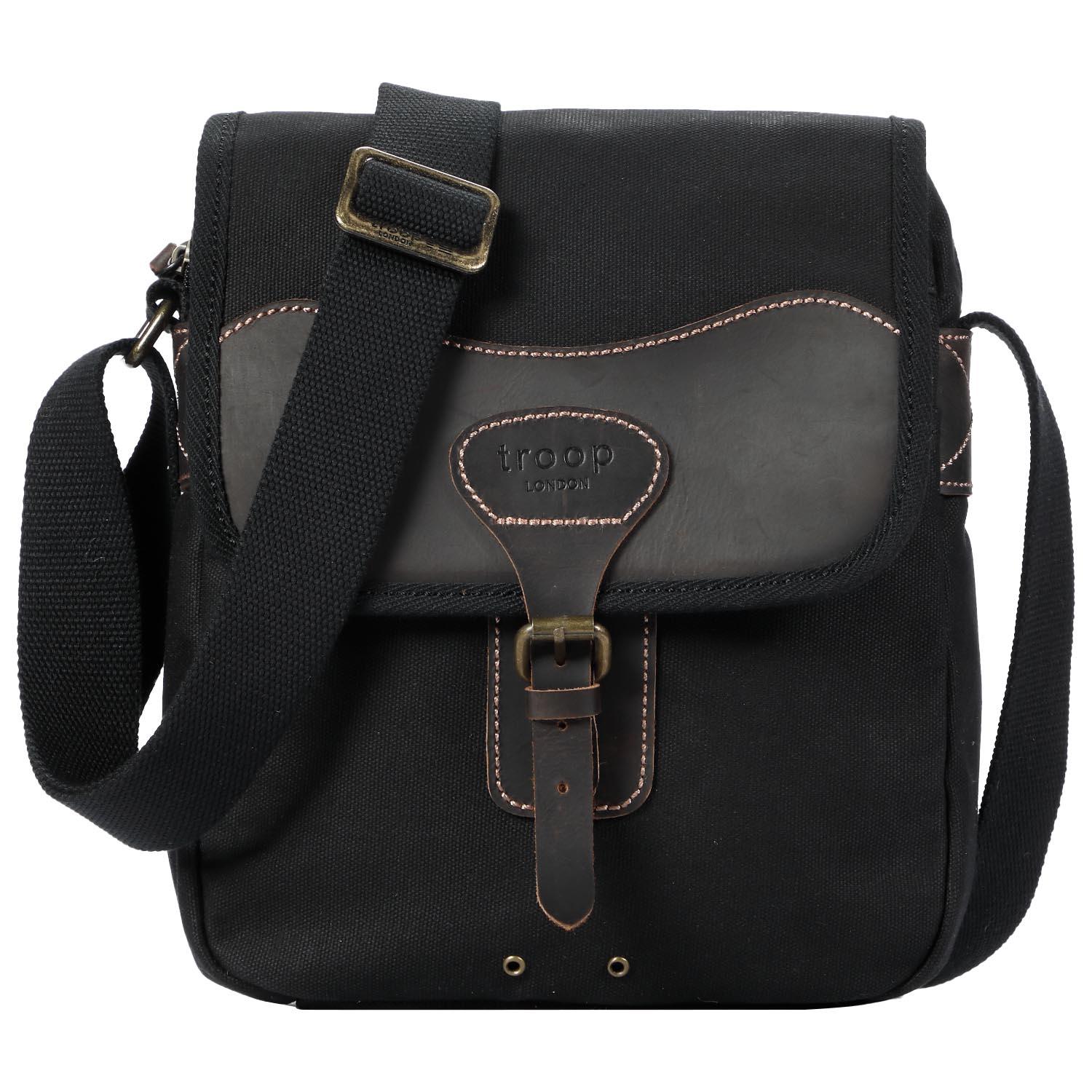 TRP0543 Troop London Heritage Canvas Crossbody Bag & Shoulder Bag for Men & Women - Stylish & Durable for Travel, Work & Daily Use