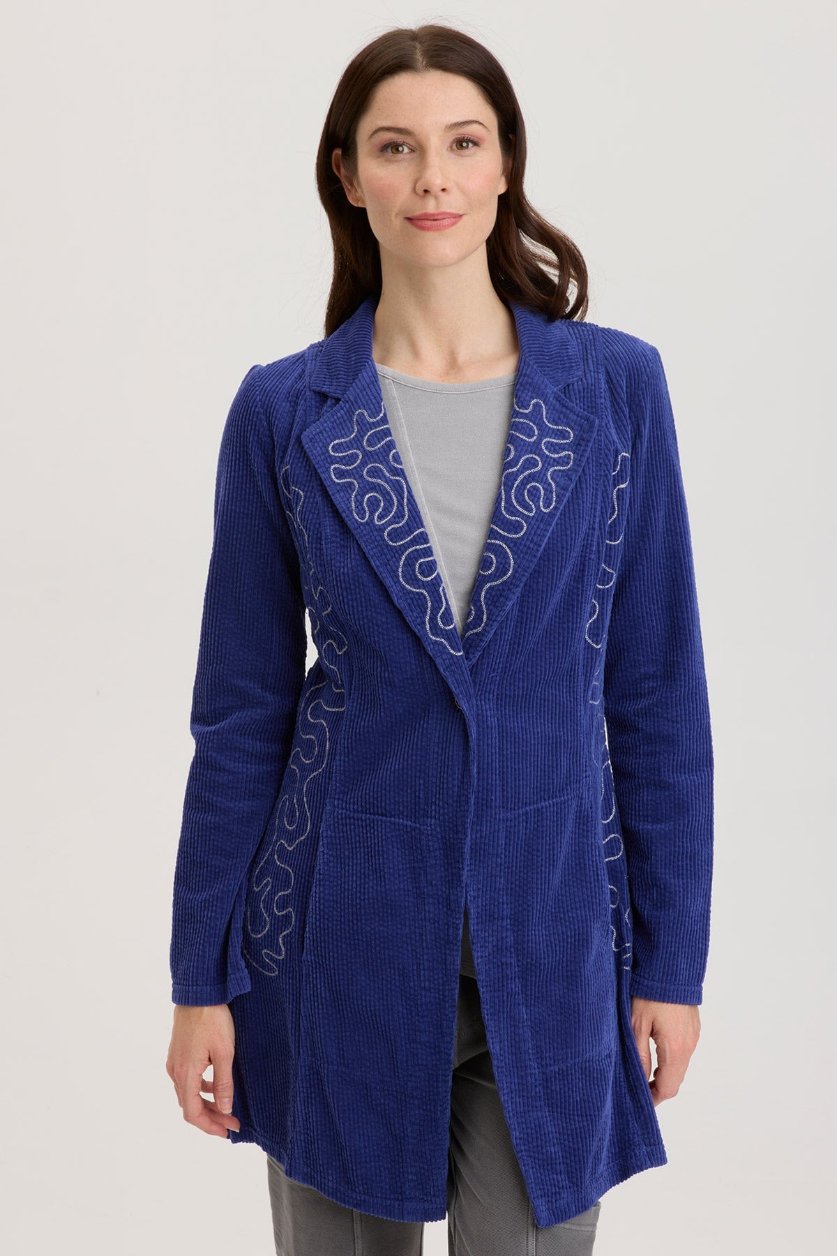 Seema Embroidered Long Coat for Women - Elegant Boho Maxi Duster Jacket with Floral Embroidery - Perfect for Fall, Winter, and Special Occasions