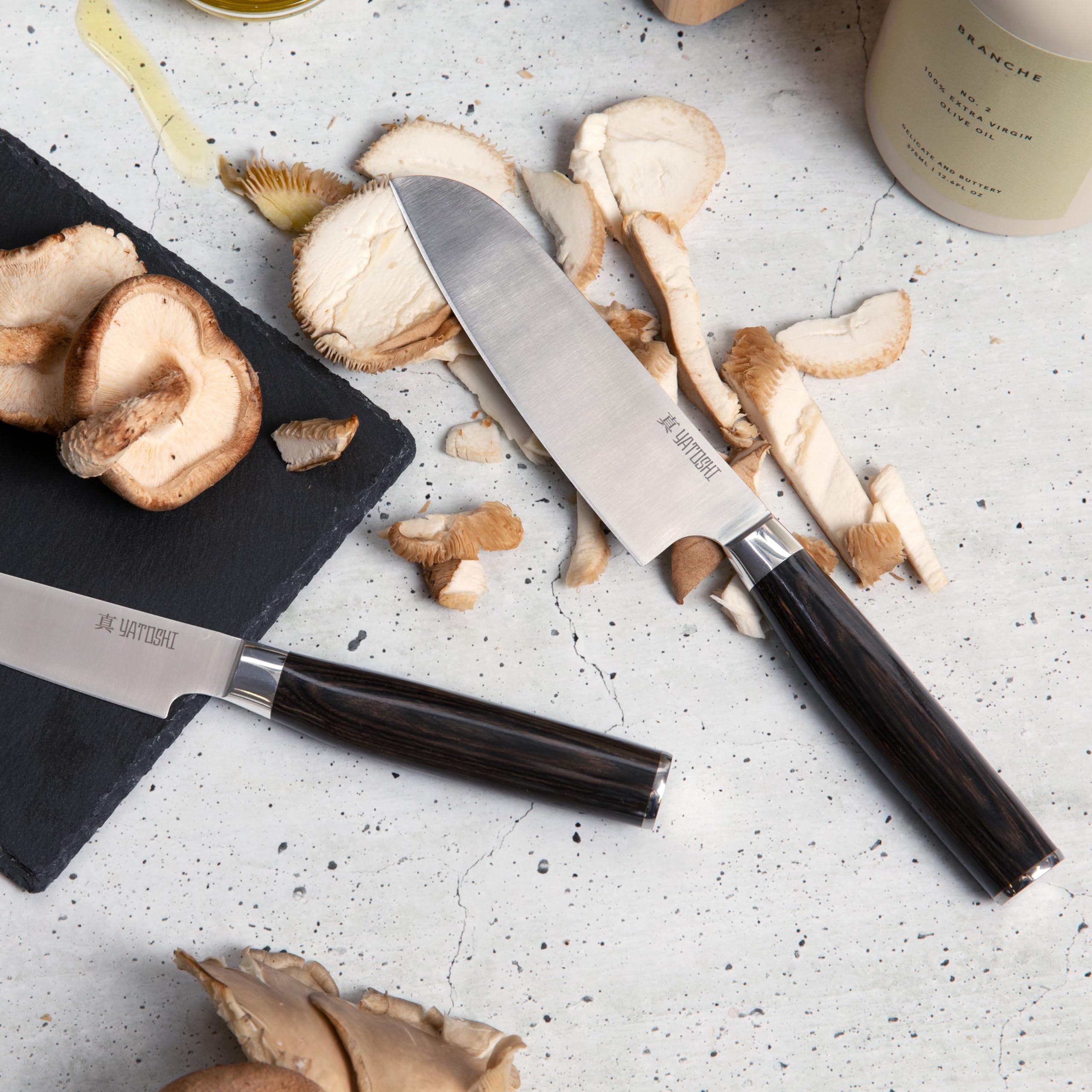 Yatoshi 15-Piece Professional Knife Block Set - Ultra Sharp High Carbon Stainless Steel Kitchen Knives with Ergonomic Handle for Chefs & Home Cooking | Perfect for Meat Cutting, Vegetable Chopping & Food Prep