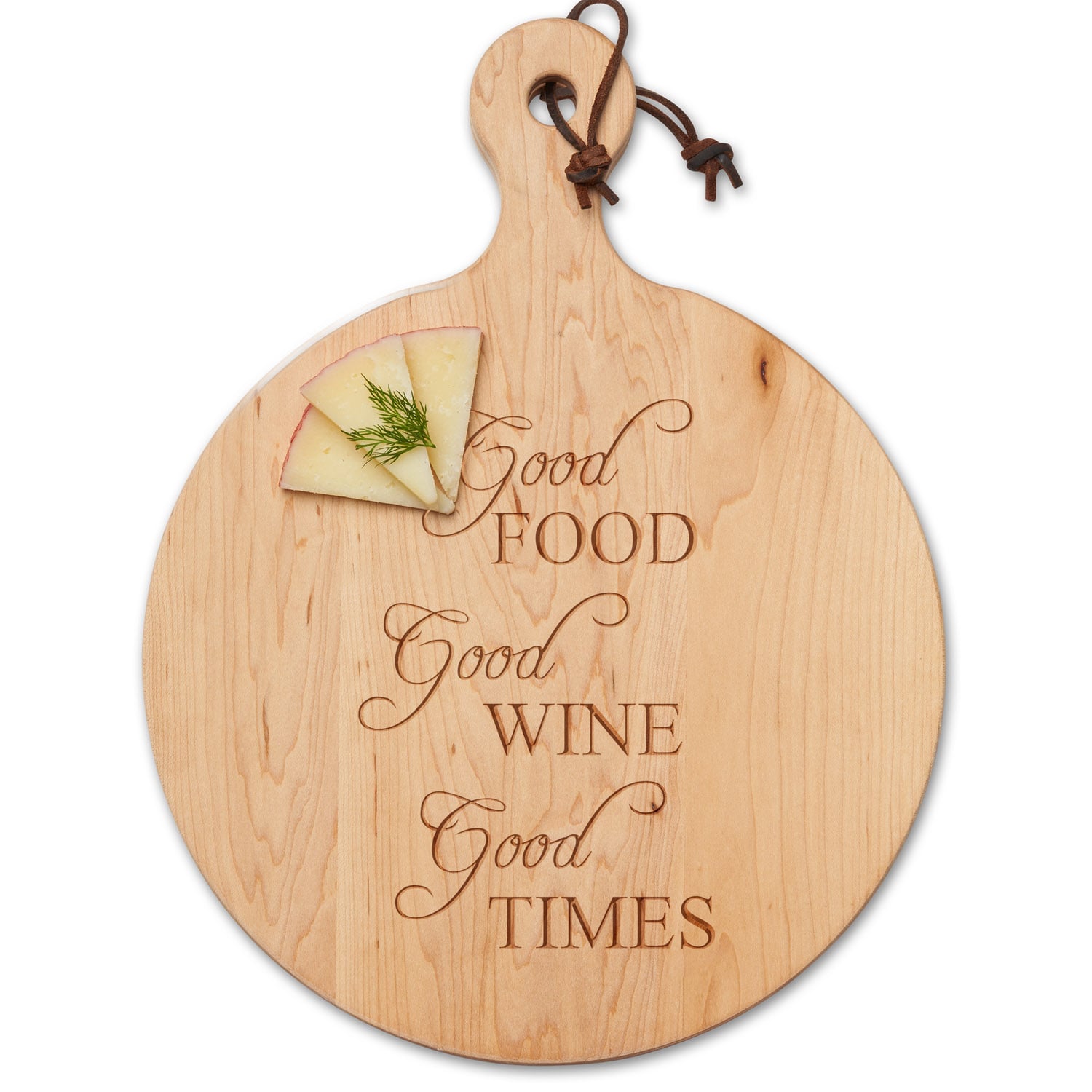 Premium Round Maple Wood Cutting Board & Cheese Board - 16 x 12 Inch Natural Wood Serving Tray for Charcuterie, Cheese Platters, and Entertaining - Perfect for Kitchen, Dining, and Party Use