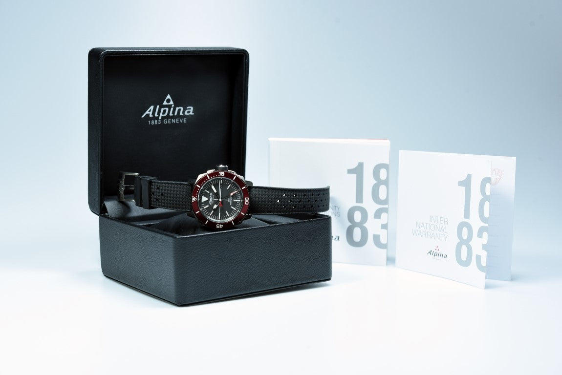Pre-Owned Alpina Seastrong Diver GMT AL 247LGBRG4TV6 Men's Luxury Watch - Swiss Automatic Movement, 200M Water Resistant for Diving, Travel & Business