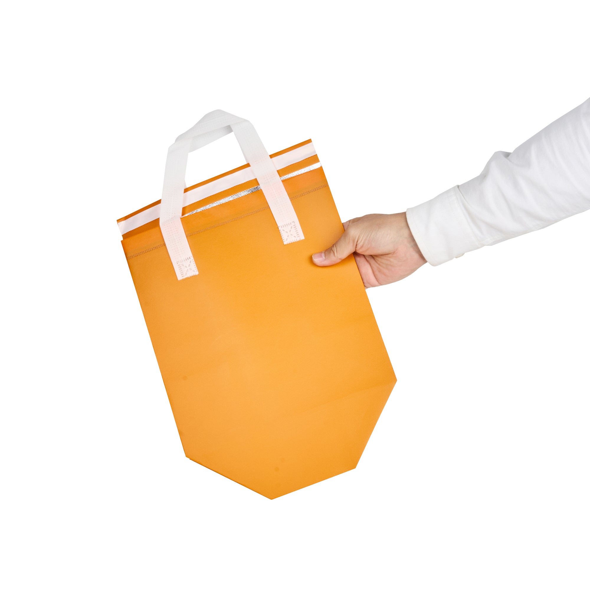 Premium Orange Insulated Takeout Bags - Tamper Evident Food Delivery Bags (9.5