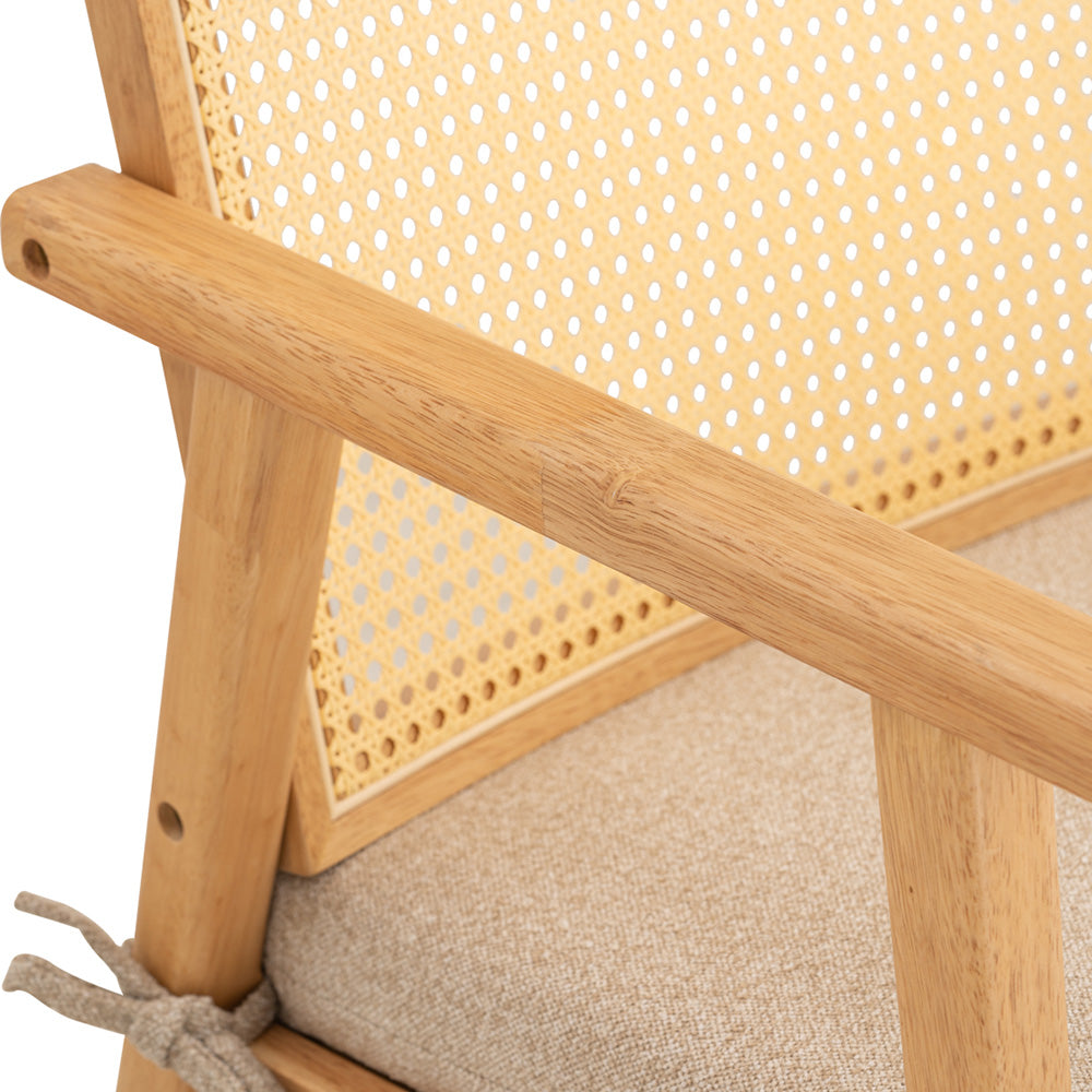 KEKO Modern Lounge Chair - Natural Wood Accent Chair for Living Room, Bedroom & Office - Comfortable Reading Chair with Ergonomic Design for Relaxing & Lounging