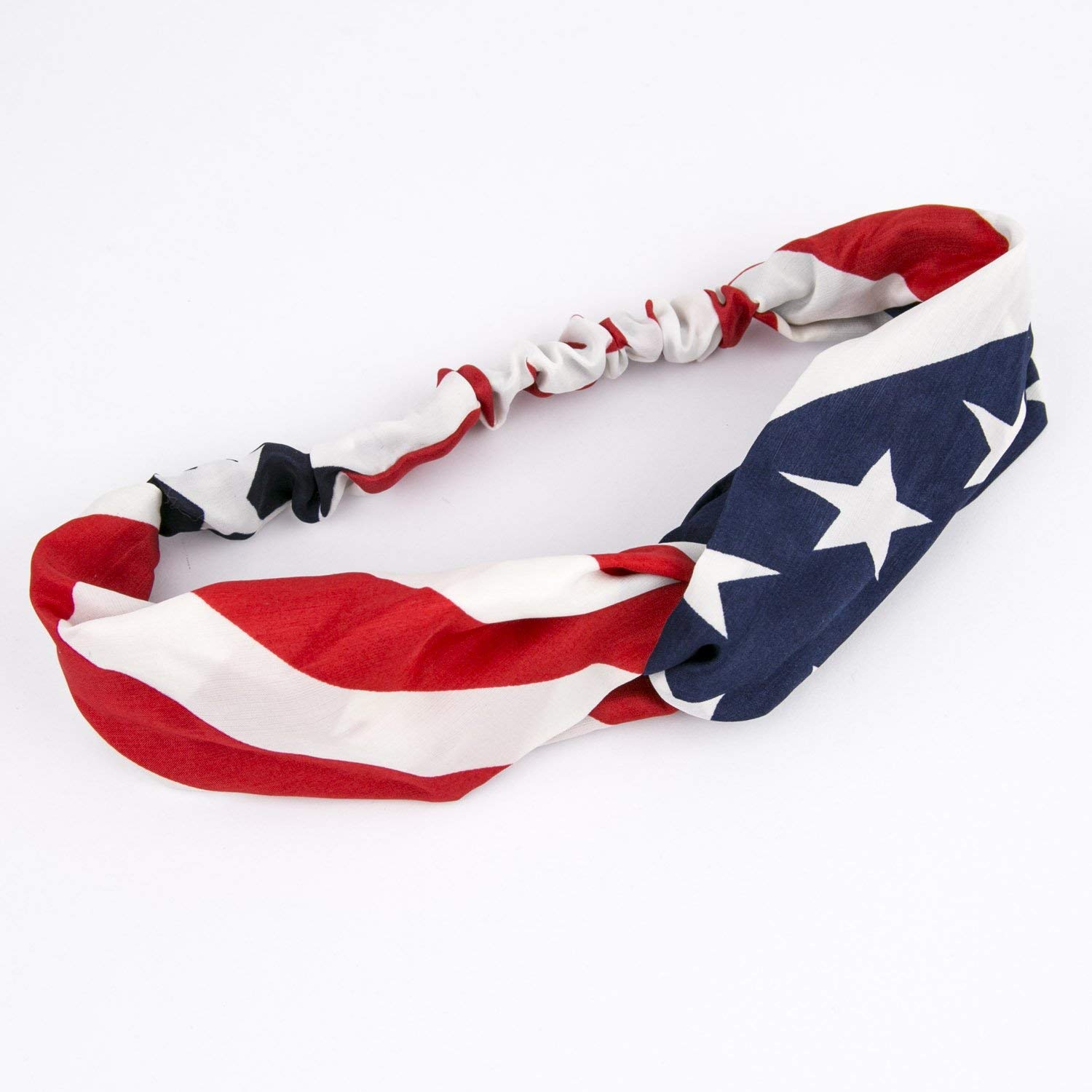 LUX ACCESSORIES Patriotic American Flag Stars & Stripes 4th of July Stretch Headband Set (2pc) - Perfect for Independence Day Celebrations, Festivals, and Outdoor Events