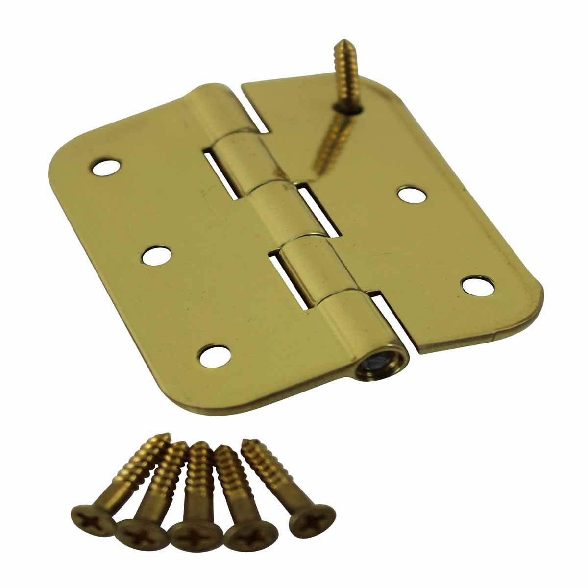 Bright Brass Cabinet Door Hinge 2 Inch - Small Kitchen Cabinet Hinges with Removable Stainless Steel Pins - Perfect for Cabinet Renovation, DIY Projects, and Home Improvement (Set of 2)